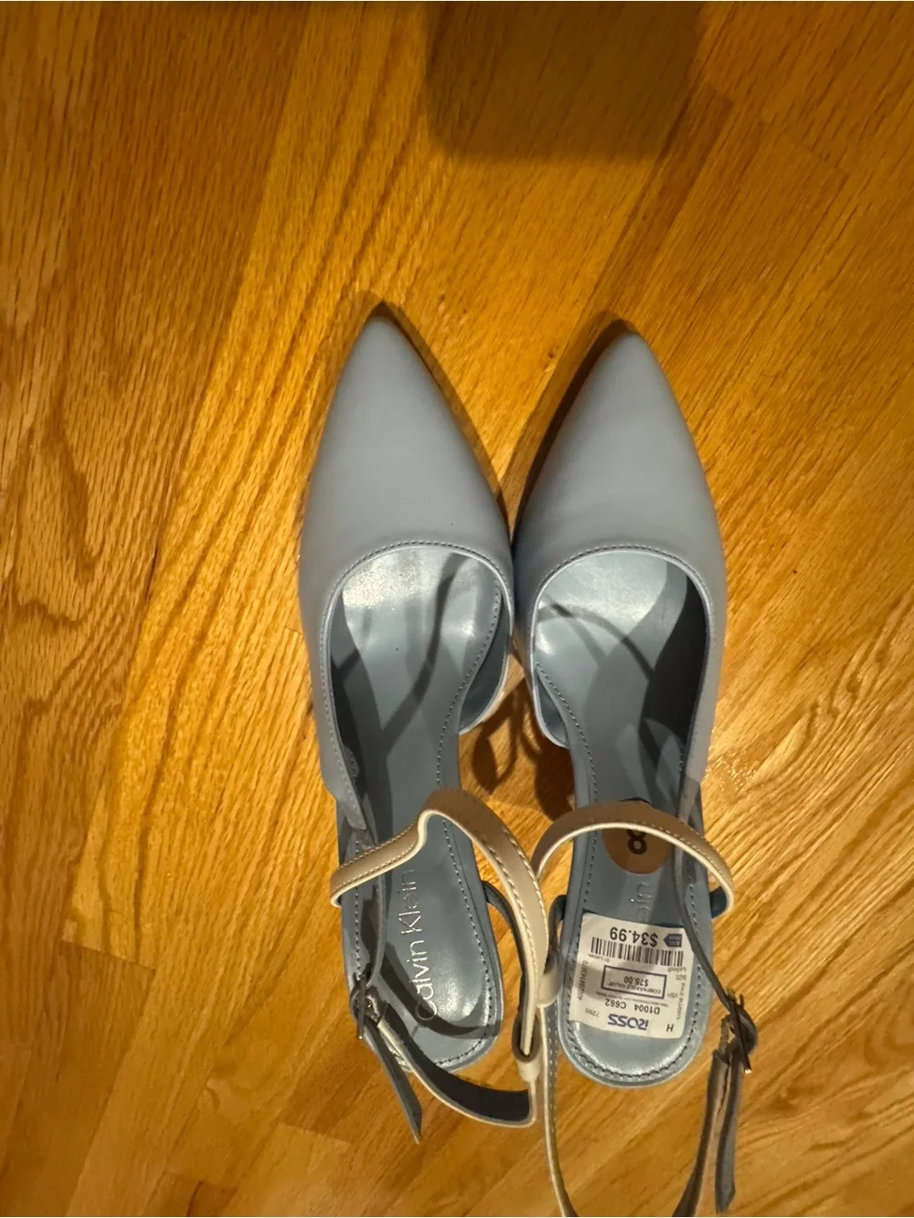 Calvin Klein Powder Blue Pointed Toe Slingback Pumps